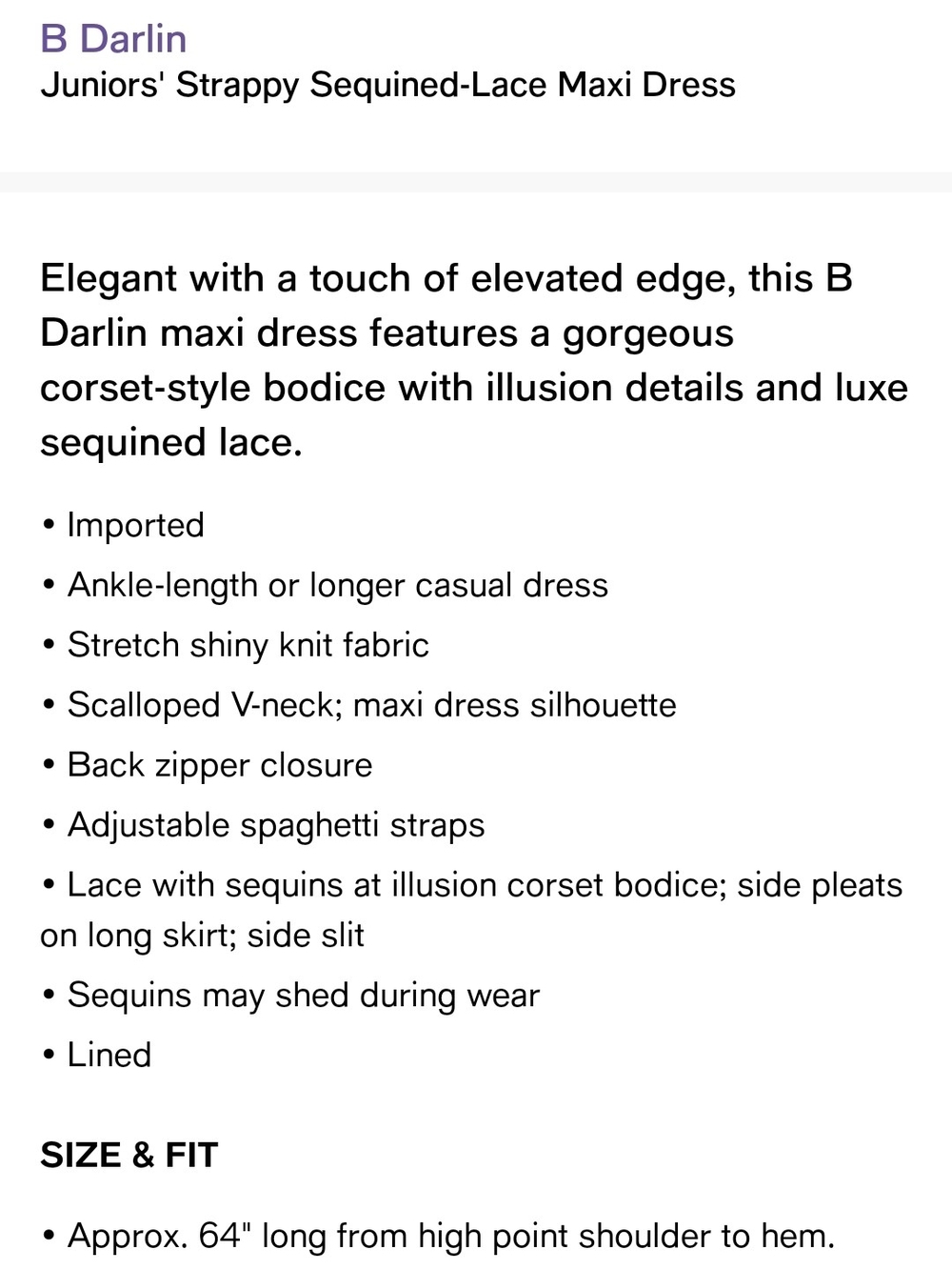 B Darlin Sage Beaded Bustier Prom Juniors' Strappy SequinedLace Maxi Dress 13/14 - Picture 4 of 11